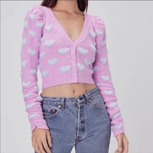 For Love & Lemons Cropped Scarlet Cardigan